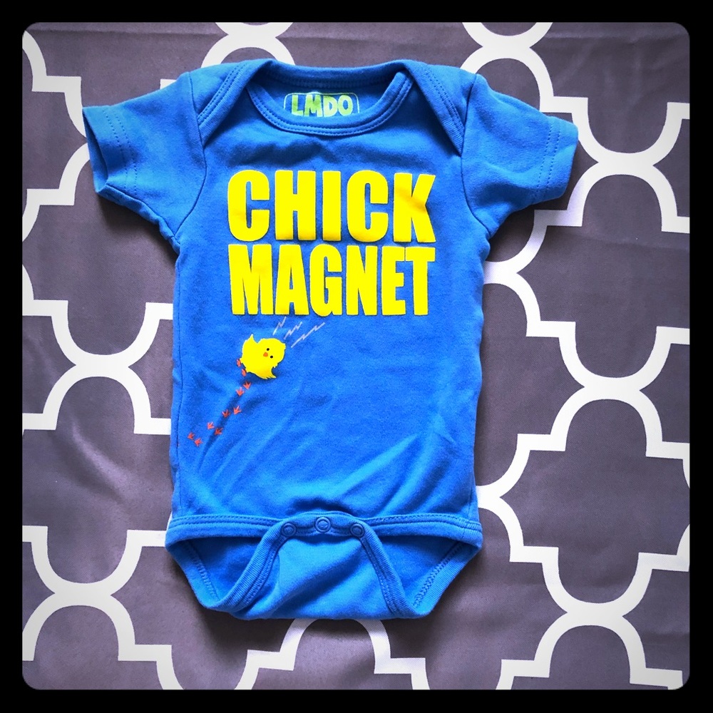 LMDO chick magnet 🐥 🧲 bodysuit 0-6 months